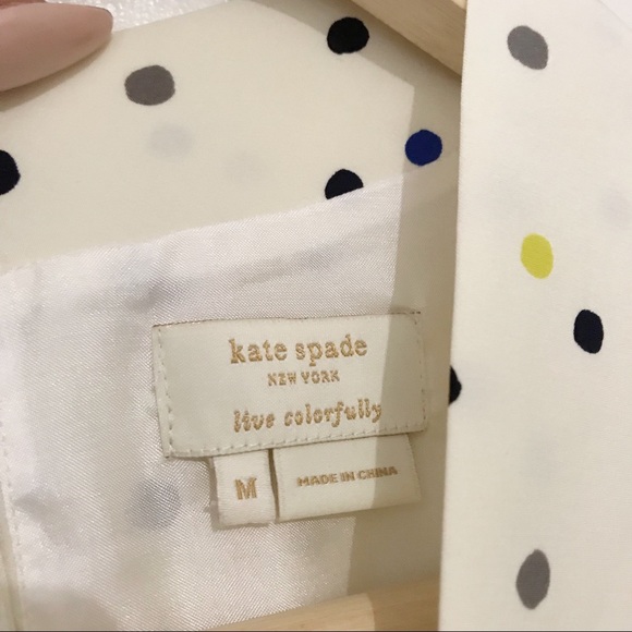 Kate Spade Sleeveless Polka Dot Silk Top Medium - Picture 3 of 7